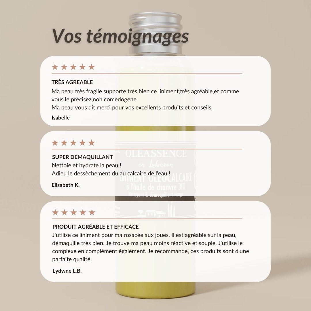 Liniment Oléo-calcaire Chanvre bio - Oleassence en Luberon