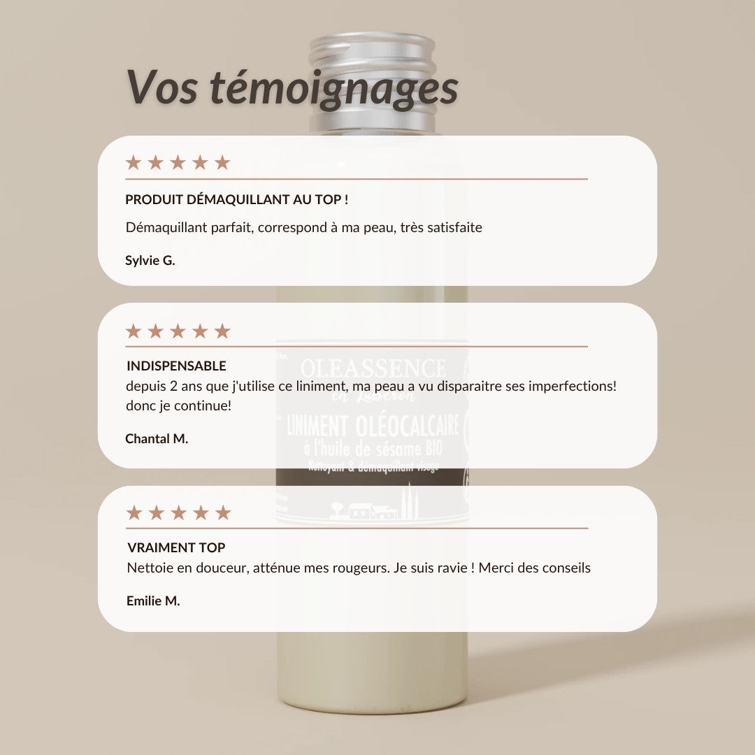 Liniment Oléo-calcaire Sésame bio - Oleassence en Luberon