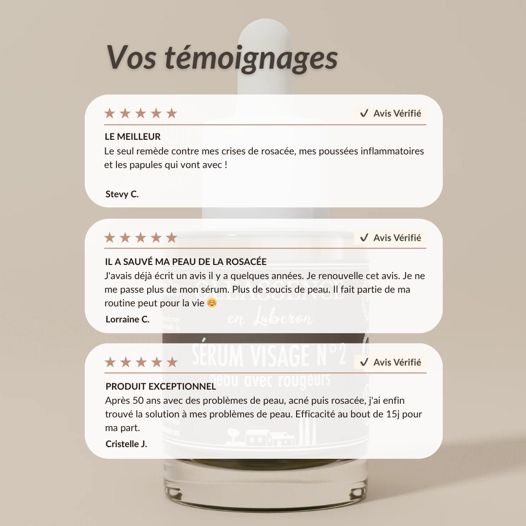 Peau avec rougeurs Sérum visage bio - Oleassence en Luberon