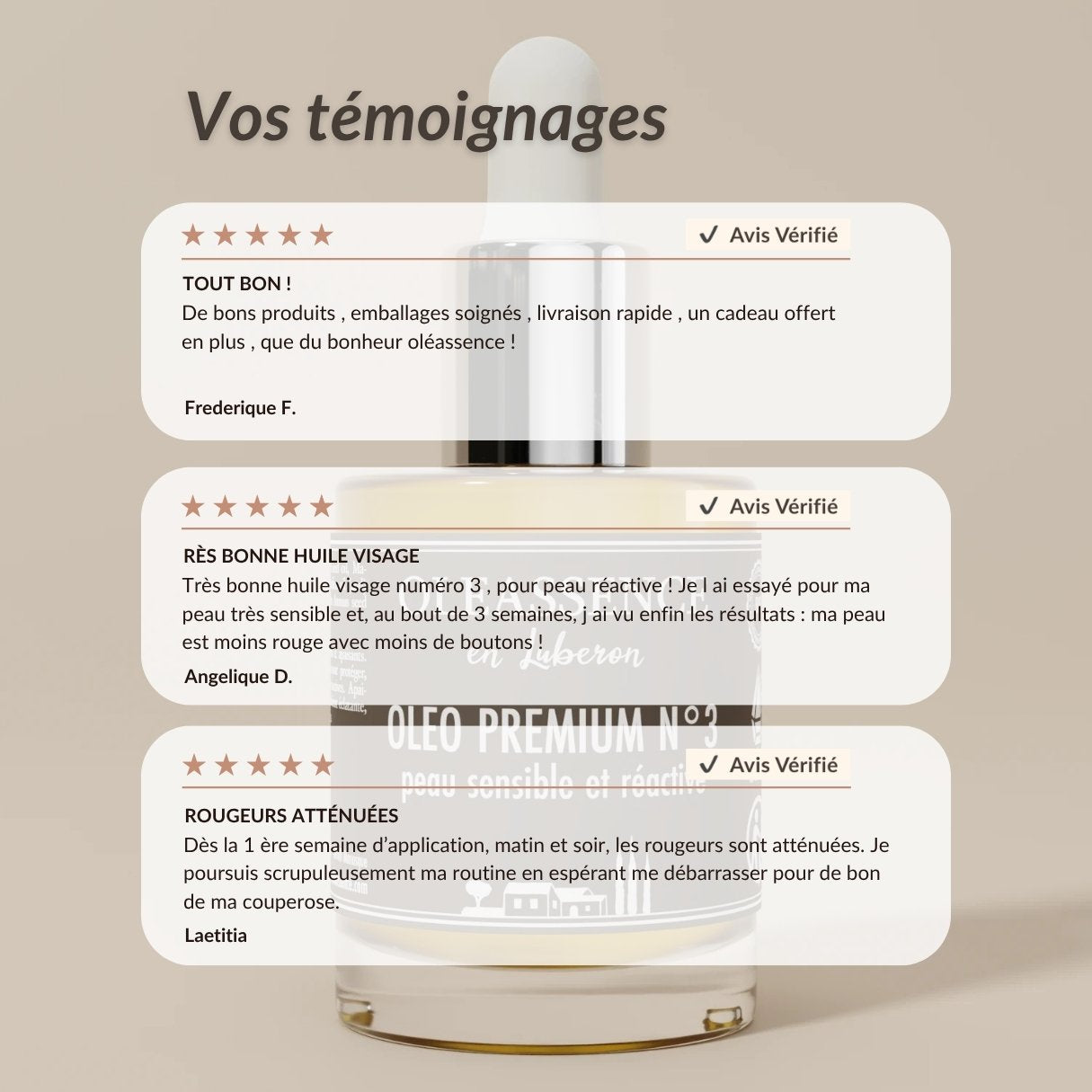 Sérum Peau Sensible et Réactive Bio - Oleassence en Luberon