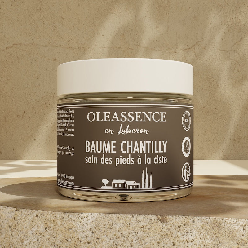 Baume Chantilly Soin des Pieds à la Ciste - Oleassence en Luberon