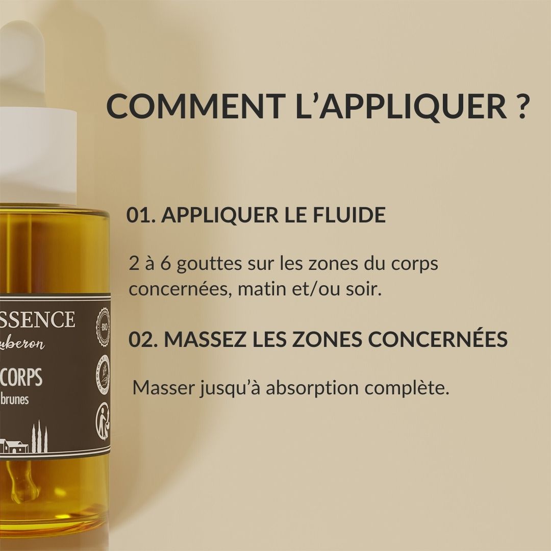 Fluide Corps Taches Brunes - Oleassence en Luberon