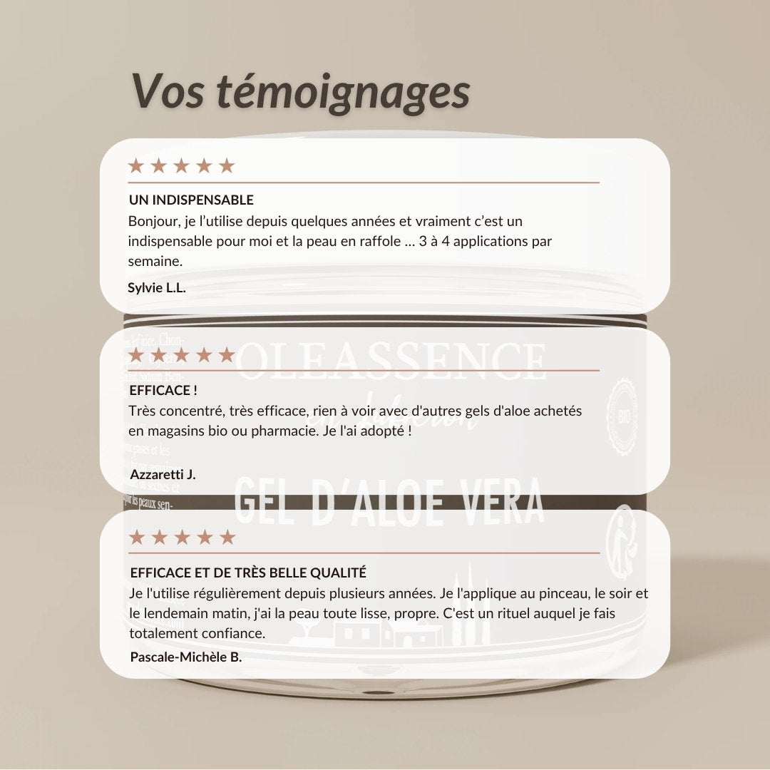 Gel à l'Aloe Vera Bio 97% - Oleassence en Luberon