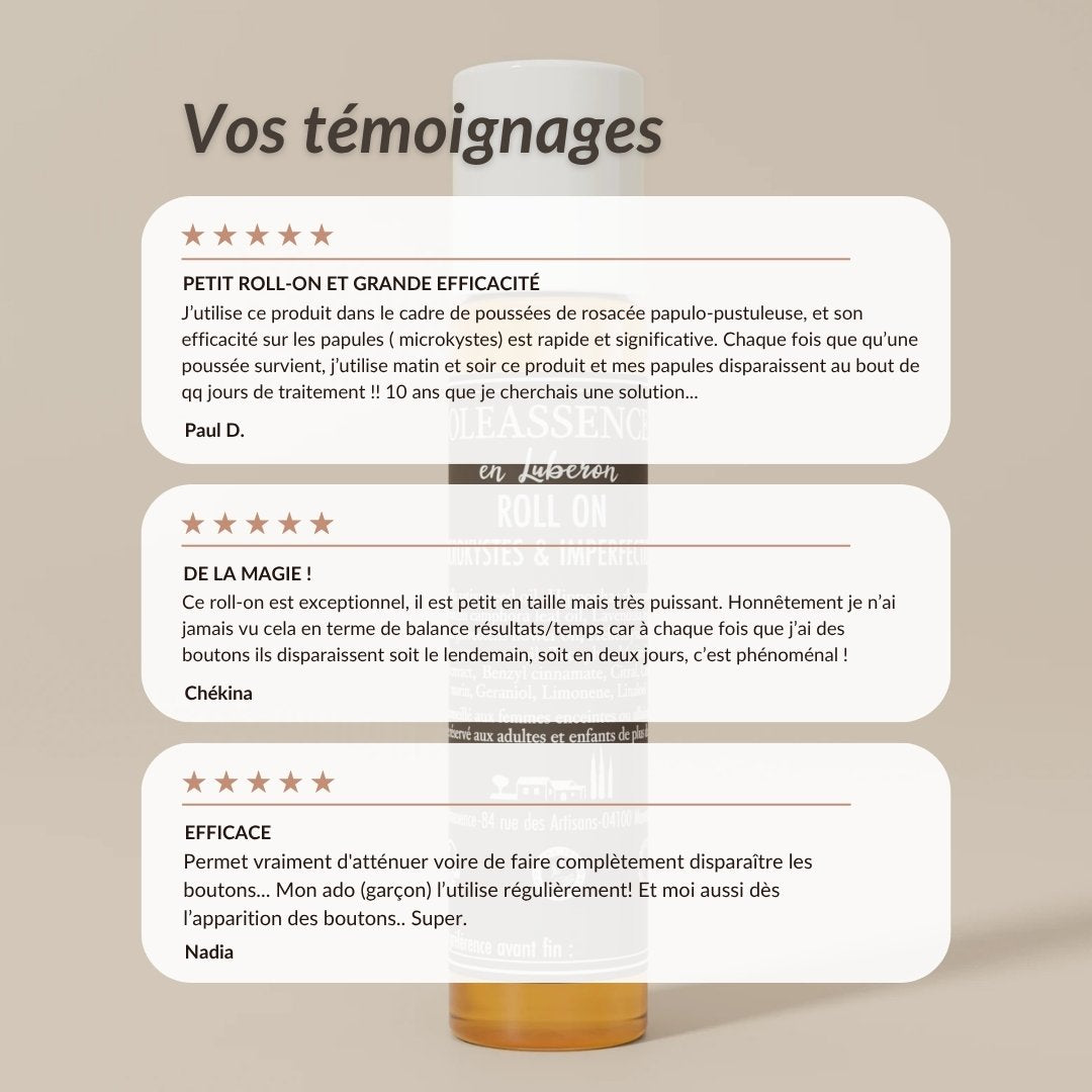 Microkystes & Imperfections - Roll-on Bio - Oleassence en Luberon