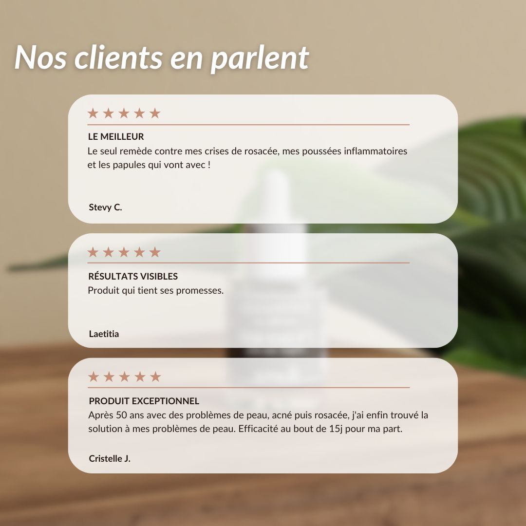 Peau avec rougeurs Sérum visage bio