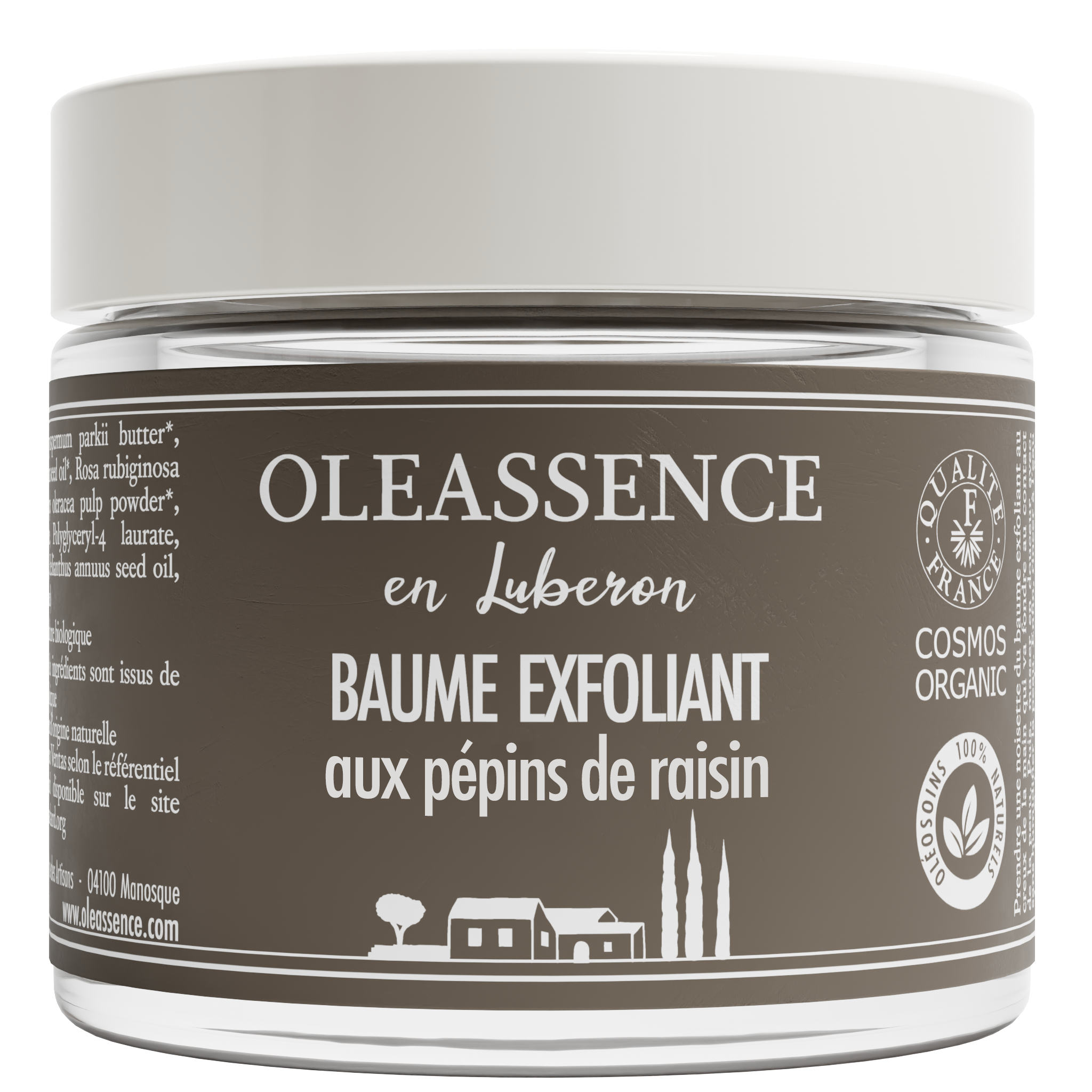 Baume Exfoliant aux pépins de raisin bio sans fond 