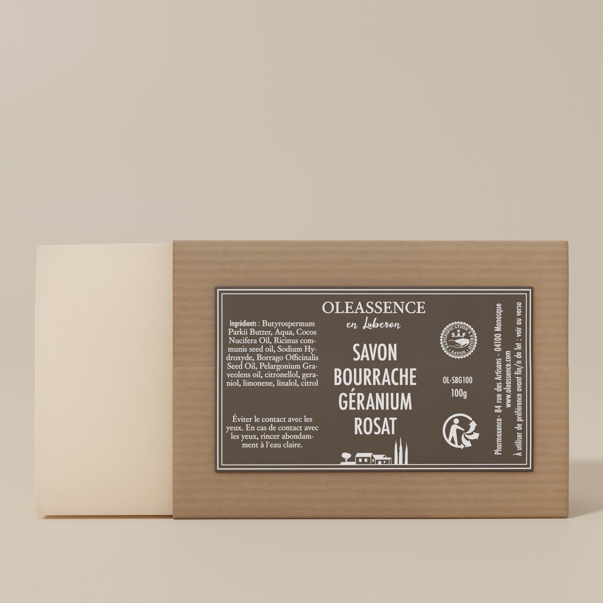 Savon Bourrache Géranium Rosat - Oleassence en Luberon