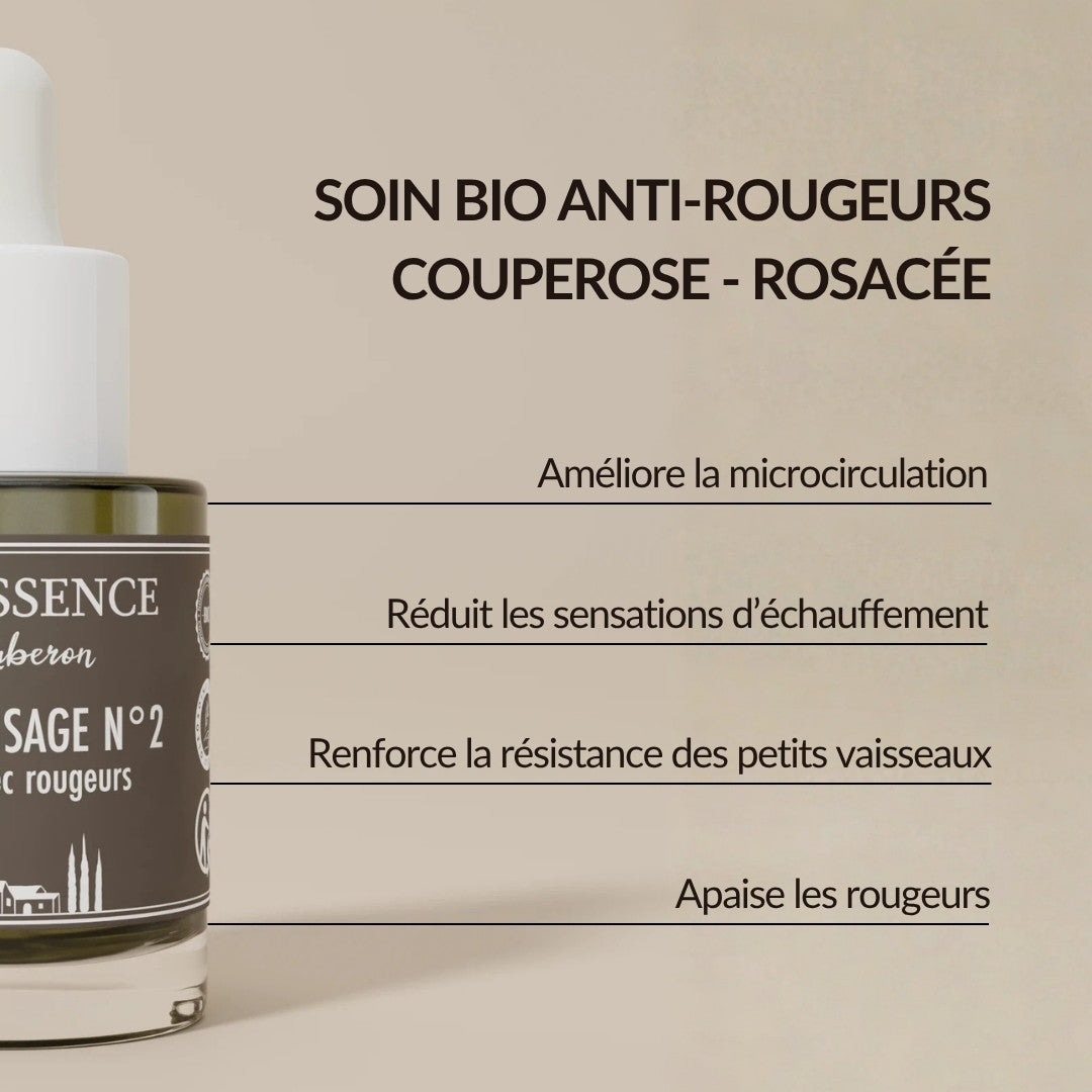 Peau avec rougeurs Sérum visage bio - Oleassence en Luberon